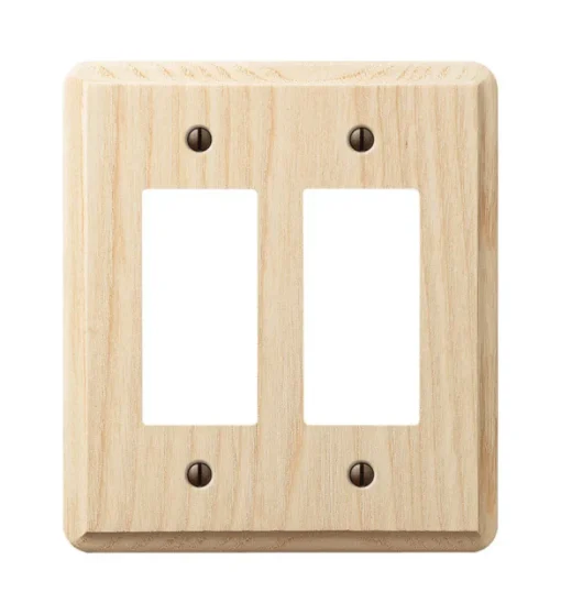 Amerelle Contemporary Unfinished Beige 2 gang Wood Decorator Wall Plate 1 pk