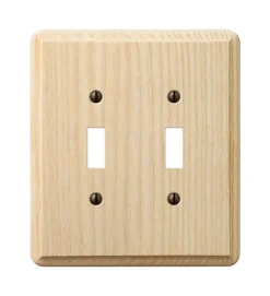 Amerelle Contemporary Unfinished Beige 2 gang Wood Toggle Wall Plate 1 pk