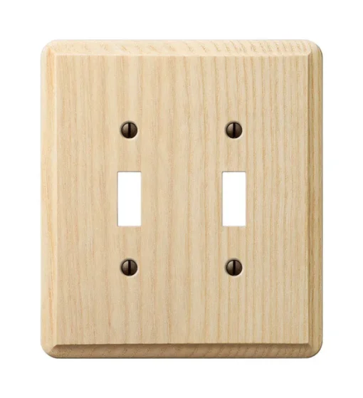 Amerelle Contemporary Unfinished Beige 2 gang Wood Toggle Wall Plate 1 pk