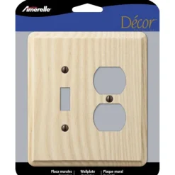 Amerelle Contemporary Unfinished Beige 2 gang Ash Wood Duplex/Toggle Wall Plate 1 pk