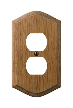 Amerelle Country Brown 1 gang Wood Duplex Wall Plate 1 pk
