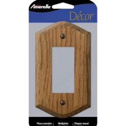 Amerelle Country Brown 1 gang Wood Decorator Wall Plate 1 pk