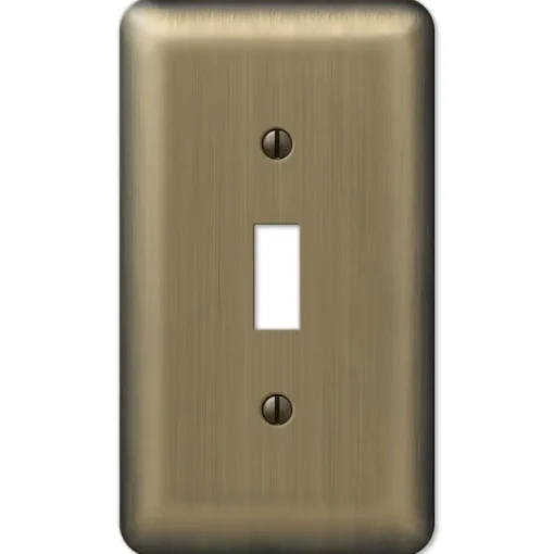 Amerelle Devon Brushed Brass 1 gang Stamped Steel Toggle Wall Plate 1 pk
