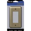 Amerelle Devon Brushed Brass 1 gang Stamped Steel Decorator Wall Plate 1 pk