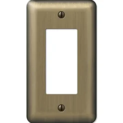 Amerelle Devon Brushed Brass 1 gang Stamped Steel Decorator Wall Plate 1 pk