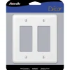 Amerelle Devon White 2 gang Stamped Steel Decorator Wall Plate 1 pk
