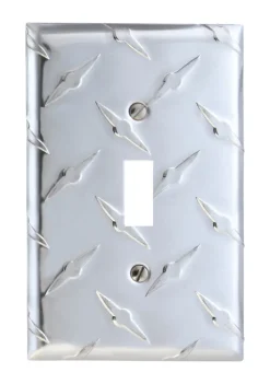Amerelle Diamond Silver 1 gang Stamped Aluminum Toggle Wall Plate 1 pk