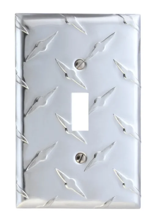 Amerelle Diamond Silver 1 gang Stamped Aluminum Toggle Wall Plate 1 pk
