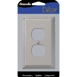 Amerelle Georgian Satin Nickel 1 gang Die-Cast Metal Duplex Wall Plate 1 pk