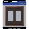 Amerelle Imperial Bead Aged Bronze 2 gang Die-Cast Metal Decorator Wall Plate 1 pk