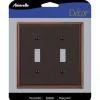 Amerelle Metro Aged Bronze 2 gang Die-Cast Metal Toggle Wall Plate 1 pk