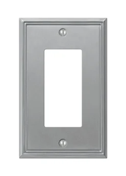 Amerelle Metro Brushed Nickel 1 gang Die-Cast Metal Decorator Wall Plate 1 pk