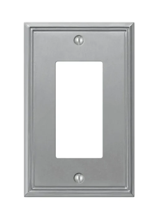 Amerelle Metro Brushed Nickel 1 gang Die-Cast Metal Decorator Wall Plate 1 pk