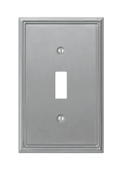 Amerelle Metro Brushed Nickel 1 gang Die-Cast Metal Toggle Wall Plate 1 pk