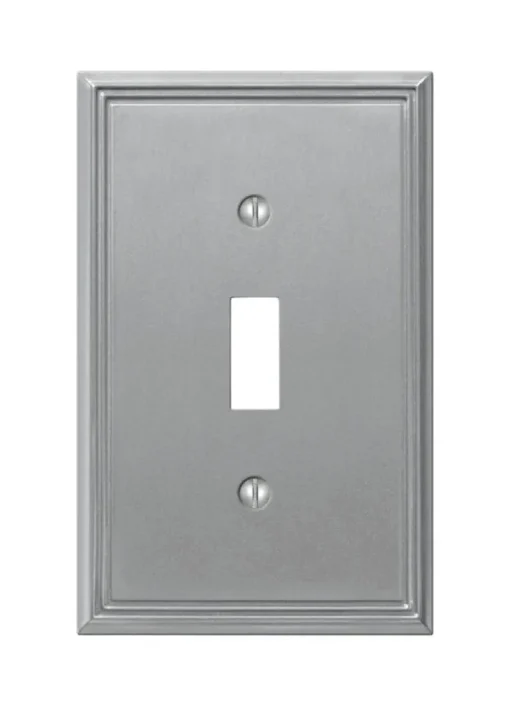 Amerelle Metro Brushed Nickel 1 gang Die-Cast Metal Toggle Wall Plate 1 pk