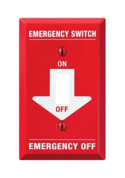 Amerelle Pro Emergency Red/White 1 gang Stamped Steel Toggle Emergency Switch Wall Plate 1 pk