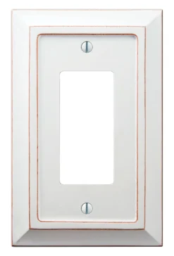 Amerelle Savannah White 1 gang Wood Decorator Wall Plate 1 pk