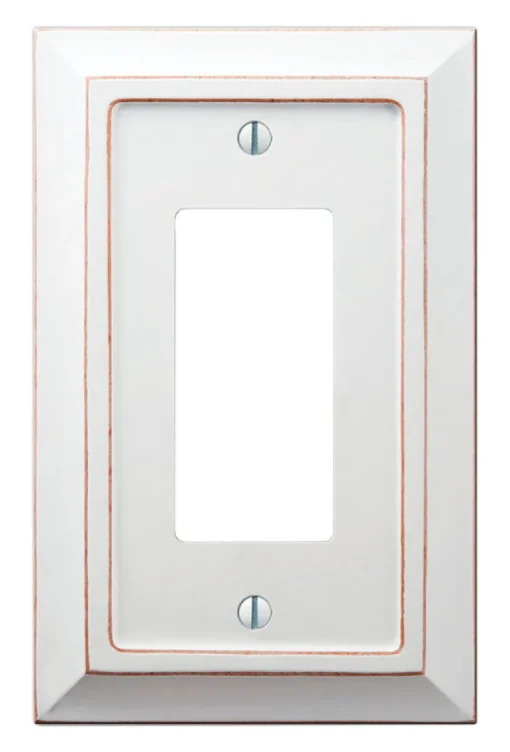 Amerelle Savannah White 1 gang Wood Decorator Wall Plate 1 pk