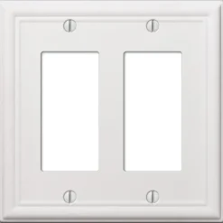 Amerelle White 2 gang Stainless Steel Rocker Wall Plate 1 pk