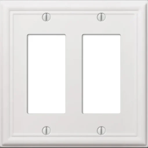 Amerelle White 2 gang Stainless Steel Rocker Wall Plate 1 pk