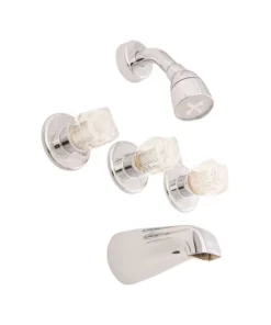 American Brass 3-Handle Brass Tub and Shower Faucet