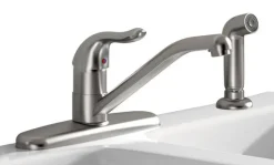 American Standard Jocelyn One Handle Stainless Steel Kitchen Faucet Side Sprayer Included