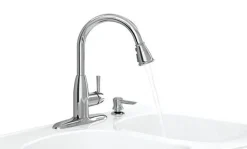 American Standard Mckenzie One Handle Polished Chrome Pull Out Kitchen Faucet Side Sprayer Included
