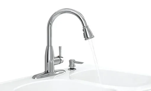 American Standard Mckenzie One Handle Polished Chrome Pull Out Kitchen Faucet Side Sprayer Included
