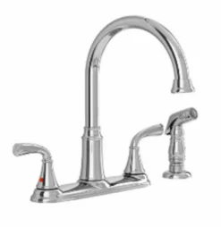 American Standard Tinley Two Handle Chrome Kitchen Faucet Side Sprayer Included