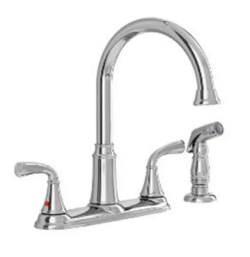 American Standard Tinley Two Handle Chrome Kitchen Faucet Side Sprayer Included