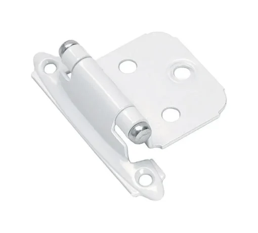 Amerock 1-3/4 in. W X 2-3/4 in. L White Steel Self-Closing Hinge 2 pk