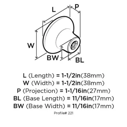 Amerock Allison Round Cabinet Knob 1-1/2 in. D 1-1/16 in. 1 pk