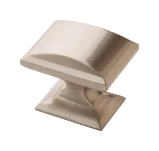 Amerock Candler Square Cabinet Knob 1-1/8 in. Satin Nickel 1 pk