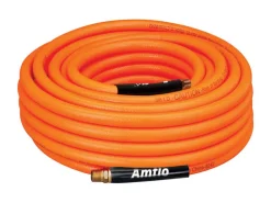 Amflo Orange PVC General Purpose Air Hose 300 PSI 3/8 in. x 100 ft. with 1/4 in. MNPT End Fittings