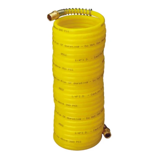 Amflo Yellow Nylon 200 PSI Recoil Air Hose 25 L ft. x 1/4 Dia. in.