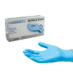 Ammex Professional Nitrile Disposable Exam Gloves Small Blue Powder Free 100 pc