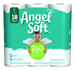 Angel Soft Toilet Paper 9 roll 264 sheet 264 SQFT (Pack of 5)