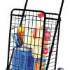 Apex 37 in. H x 12-1/2 in. W x 10-1/2 in. L Black Collapsible Shopping Cart