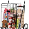 Apex 40-9/16 in. H x 24-7/16 in. W x 21-11/16 in. L Black Collapsible Shopping Cart (Pack of 2)