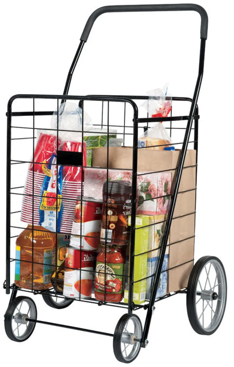 Apex 40-9/16 in. H x 24-7/16 in. W x 21-11/16 in. L Black Collapsible Shopping Cart (Pack of 2)