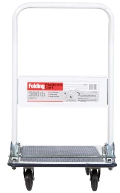 Apex 300 lb. Capacity White Steel 4-Wheel Utility Cart