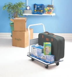 Apex 300 lb. Capacity White Steel 4-Wheel Utility Cart
