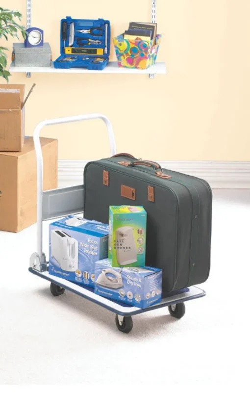Apex 300 lb. Capacity White Steel 4-Wheel Utility Cart