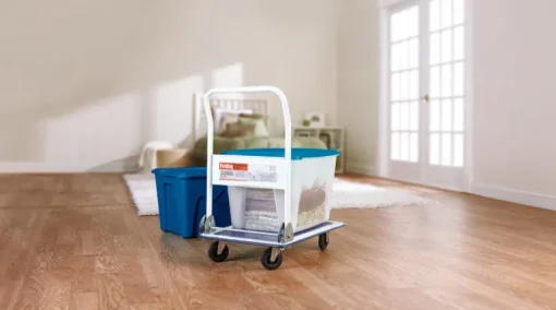 Apex 300 lb. Capacity White Steel 4-Wheel Utility Cart