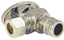 Apollo PEX A 1/2 in. Barb in to X 3/8 in. Compression Chrome Plated Stop Valve
