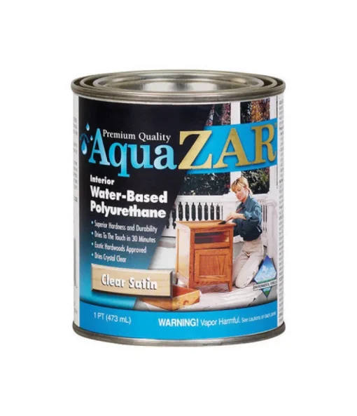 Aqua Zar 32511 1 Pint Clear Satin Aqua Zar Water Based Polyurethane