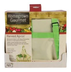 Architec Tan & Green Cotton Hose Friendly Waterproof Homegrown Gourmet Harvest Apron One Size
