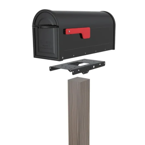 Architectural Mailboxes Black Galvanized Steel Mailbox Mounting Plate 12 L x 2 H x 6 W x 12 D in.