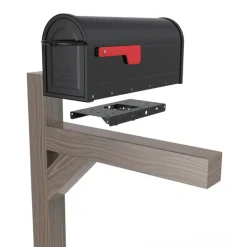 Architectural Mailboxes Black Galvanized Steel Mailbox Mounting Plate 12 L x 2 H x 6 W x 12 D in.
