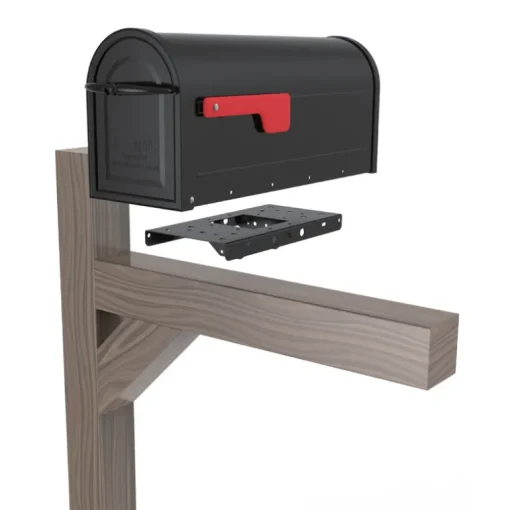 Architectural Mailboxes Black Galvanized Steel Mailbox Mounting Plate 12 L x 2 H x 6 W x 12 D in.